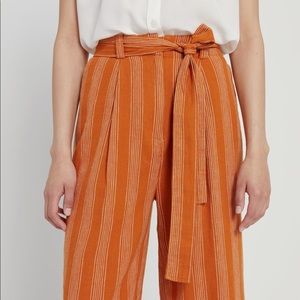 FRANK & OAK Linen Striped Wide-Leg Pants